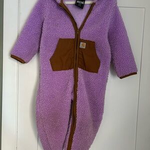Carhartt Lavender Sherpa Bunting with Brown Trim